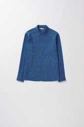 Indigo Organic Cotton Shirt In Tangaliya Weave