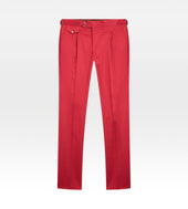 Pantalon sartorial en coton framboise