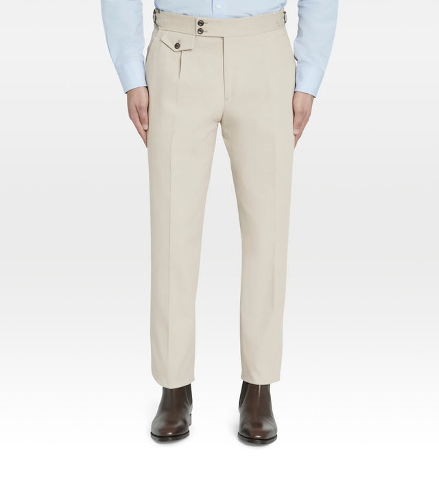 Pantalon en coton moleskine beige