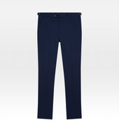 Pantalon classique en coton bleu marine