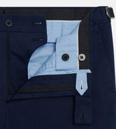 Pantalon classique en coton bleu marine