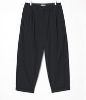 Pleated Cotton Poplin Ankle Length Pants