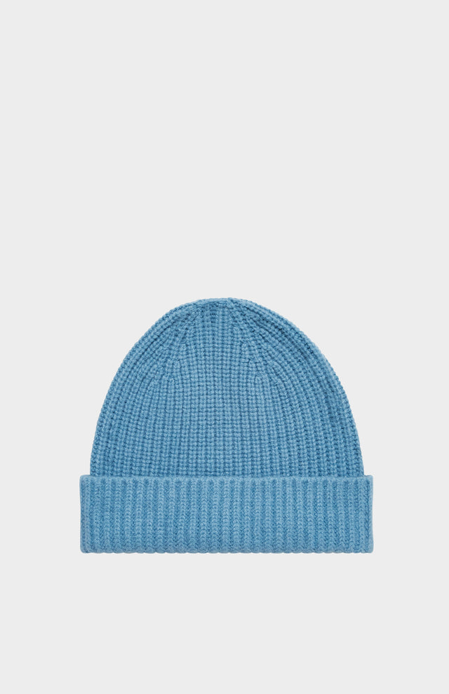 Lambswool Beanie In Blue Smoke