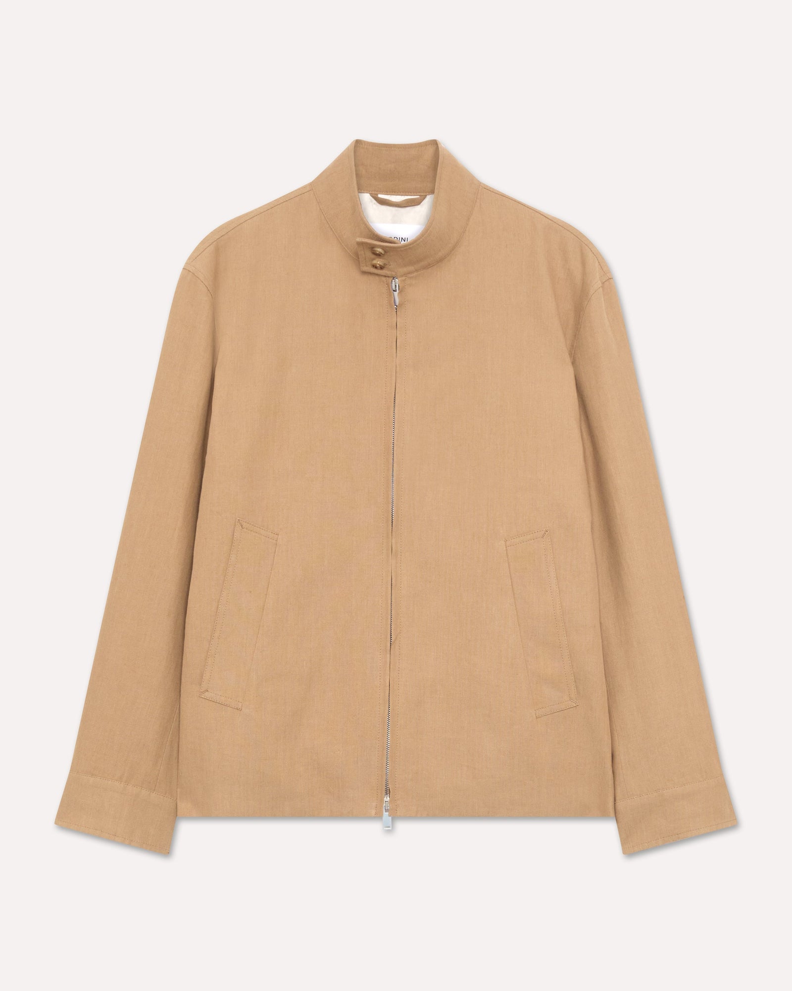 Giacca Camicia Nocciola In Lino Cotone E Seta