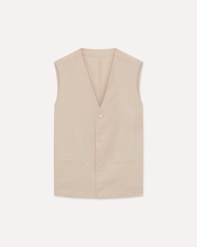 Gilet monopetto panna