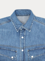 Pasadena Camicia Western In Bleach Wash