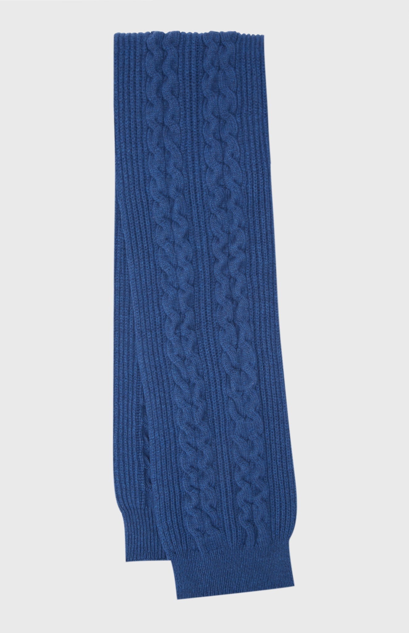 All Over Rib And Cable Detail Scarf In Storm