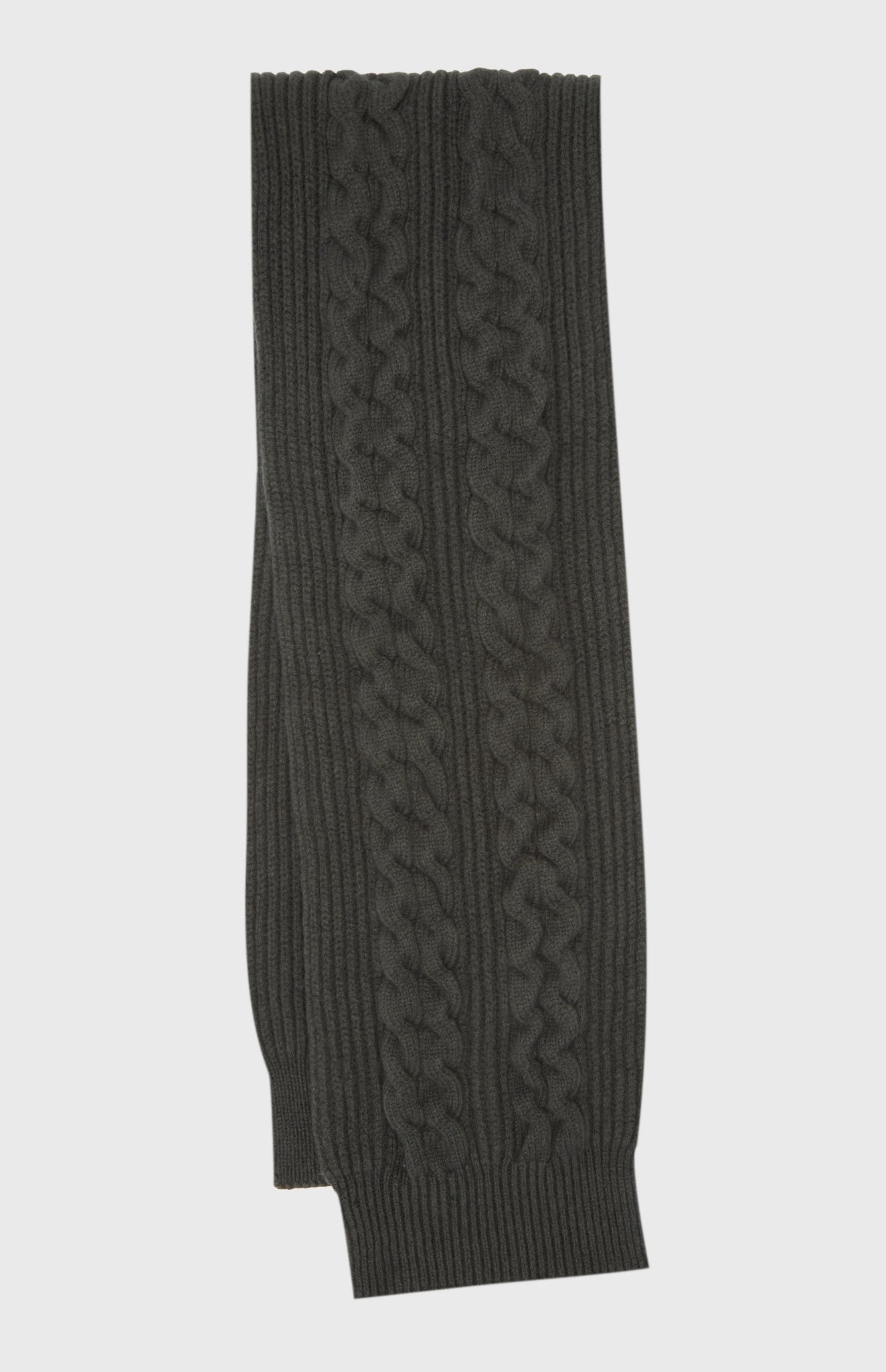 All Over Rib And Cable Scarf Detail In