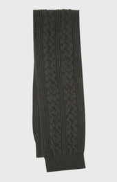 All Over Rib And Cable Scarf Detail In Khaki