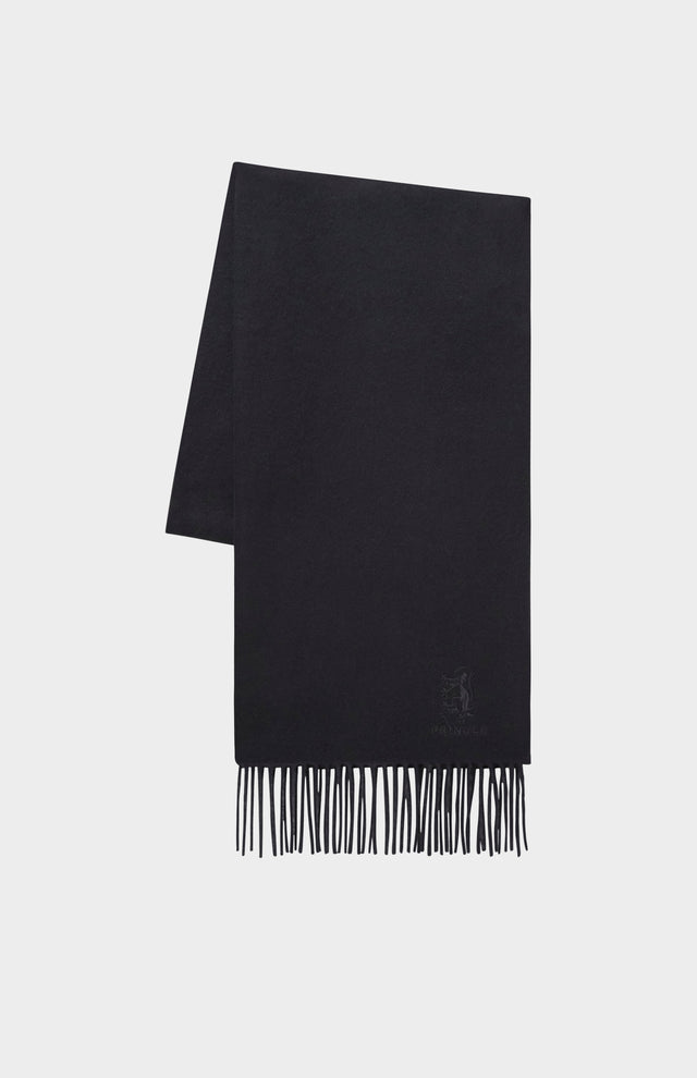 Fringed Lambswool Scarf In Black