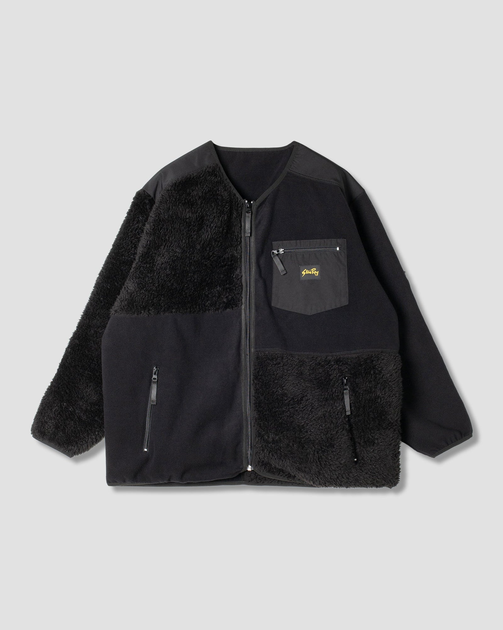 Patchwork Fleece Cardigan
