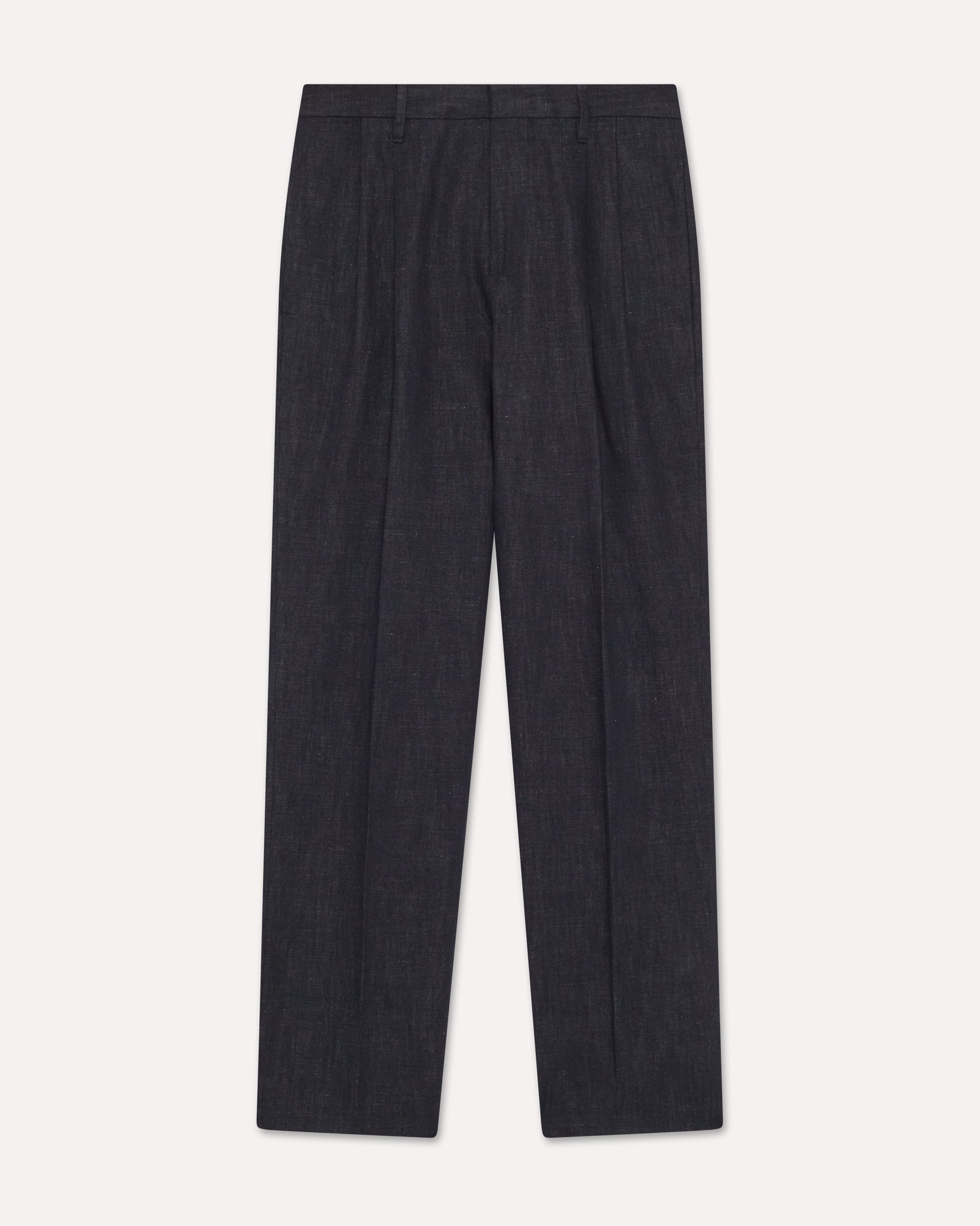 Pantalone Blu A Due Pieghe
