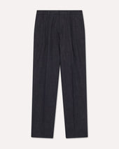 Pantalone blu a due pieghe