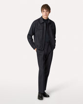 Pantalone Blu A Due Pieghe