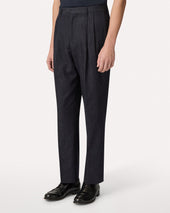 Pantalone Blu A Due Pieghe