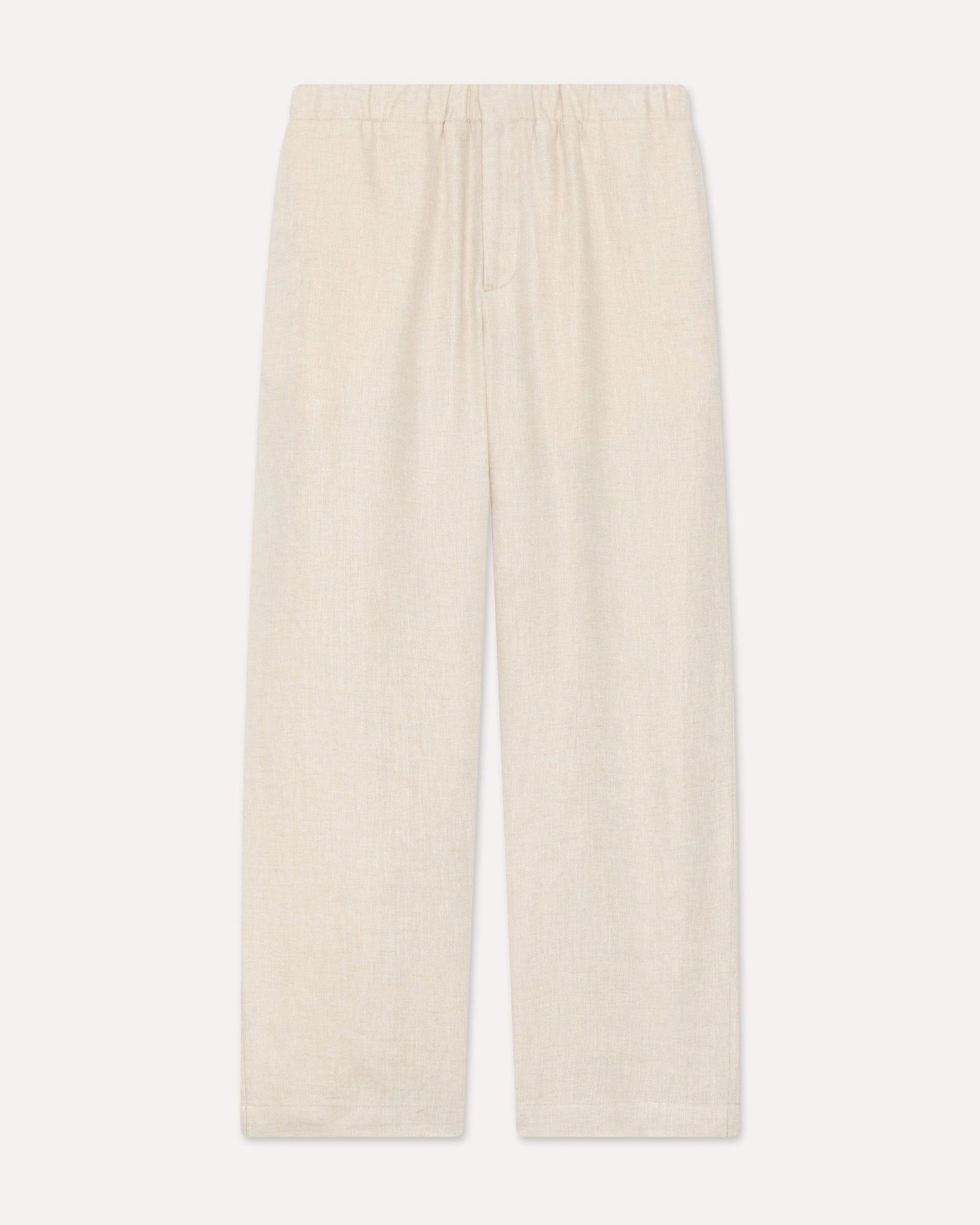 Pantalone Beige Senza Pieghe In Lino