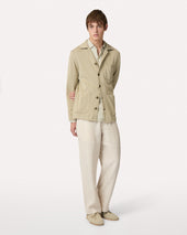 Pantalone Beige Senza Pieghe In Lino
