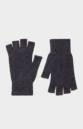 Fingerless Cashmere Gloves In Charcoal