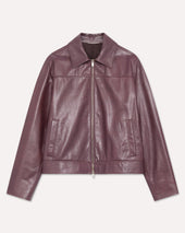 Giubbino in pelle marrone