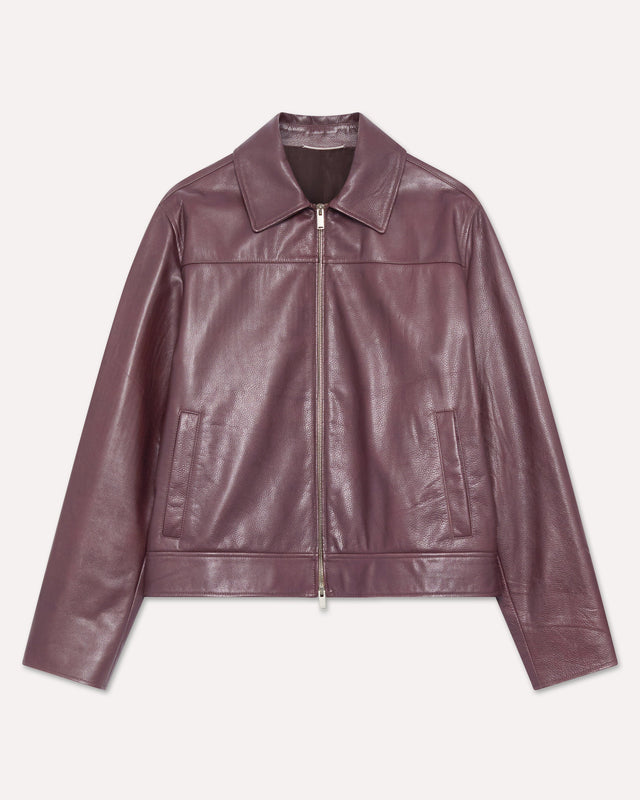 Giubbino in pelle marrone