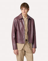 Giubbino In Pelle Marrone