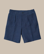EXTRA HEAVY NAVY BLUE LINEN SHORT PANTS