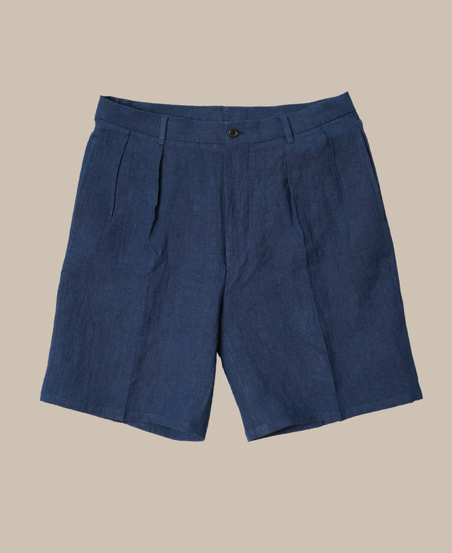 EXTRA HEAVY NAVY BLUE LINEN SHORT PANTS