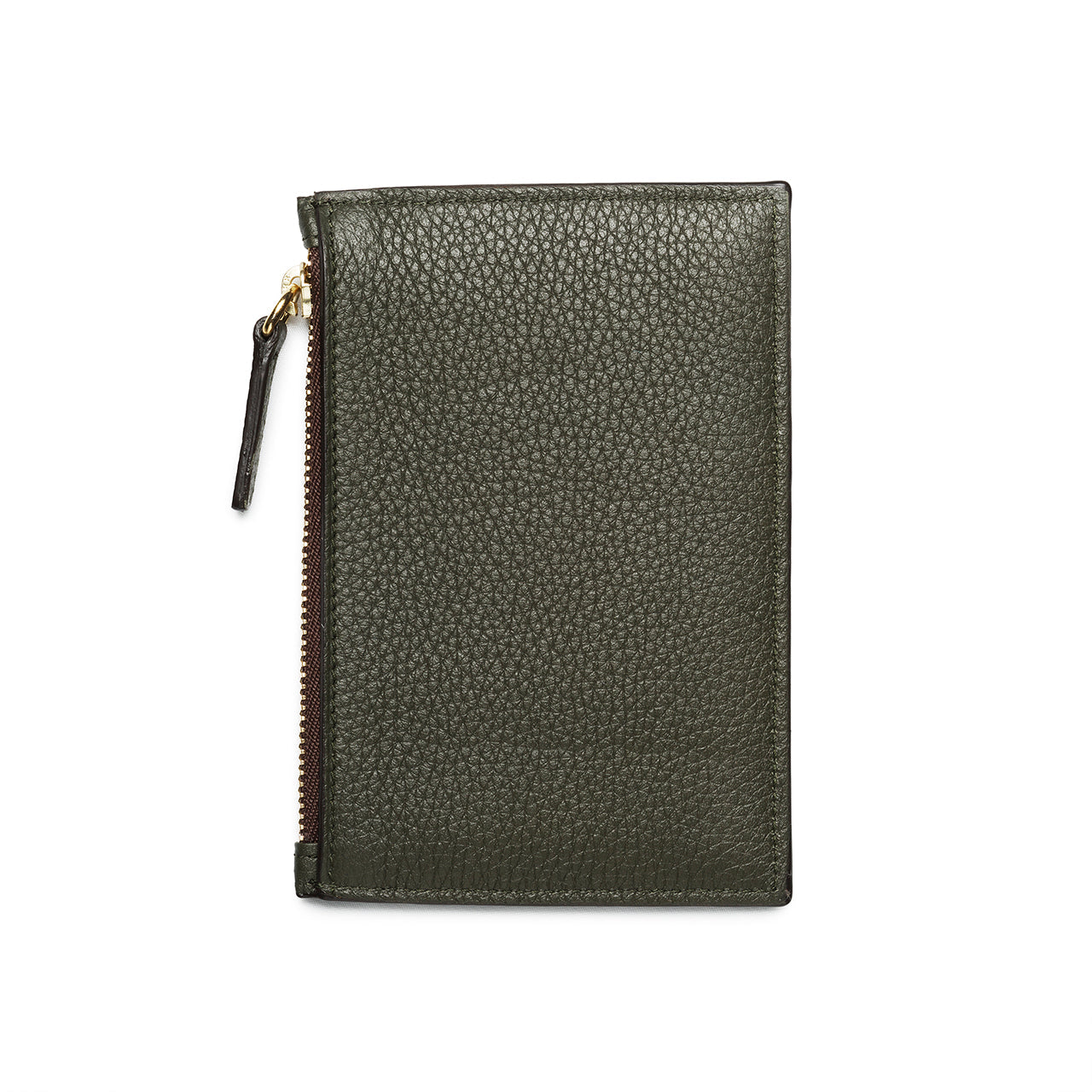 Green Soft Pebble Grain Leather Card Holder