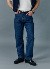 Straight Leg Denim Jeans | Cotton | Mid Wash Blue