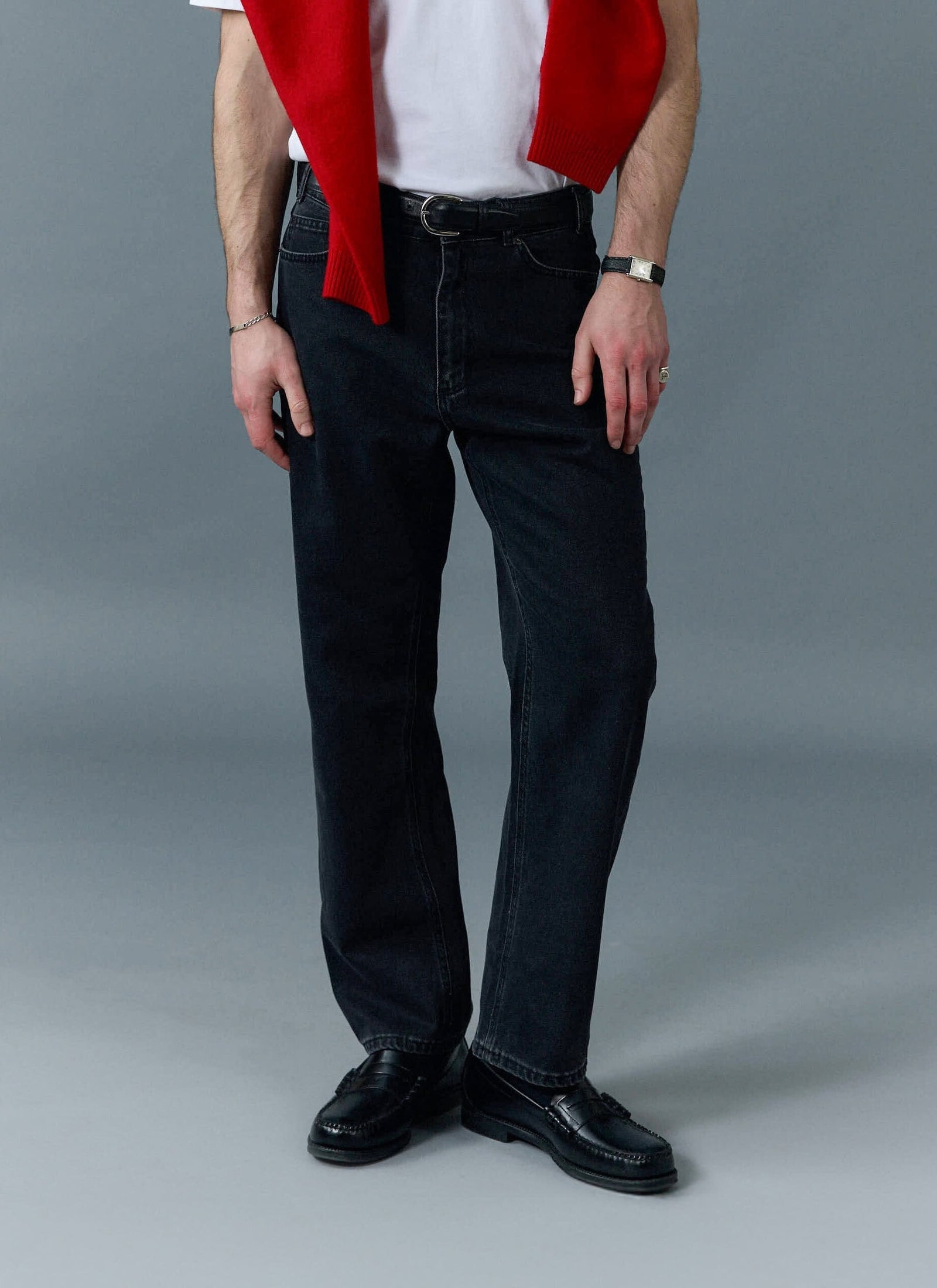 Straight Leg Denim Jeans Cotton