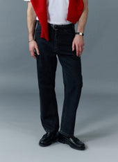 Straight Leg Denim Jeans | Cotton | Black