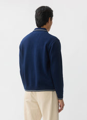 Gardner Dense Knitted Zip Cardigan Cotton