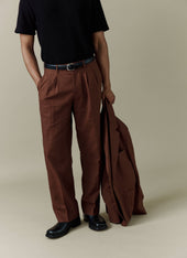 Pleated Tailored Trousers Linen