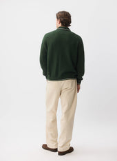 Gardner Dense Knitted Zip Cardigan Cotton