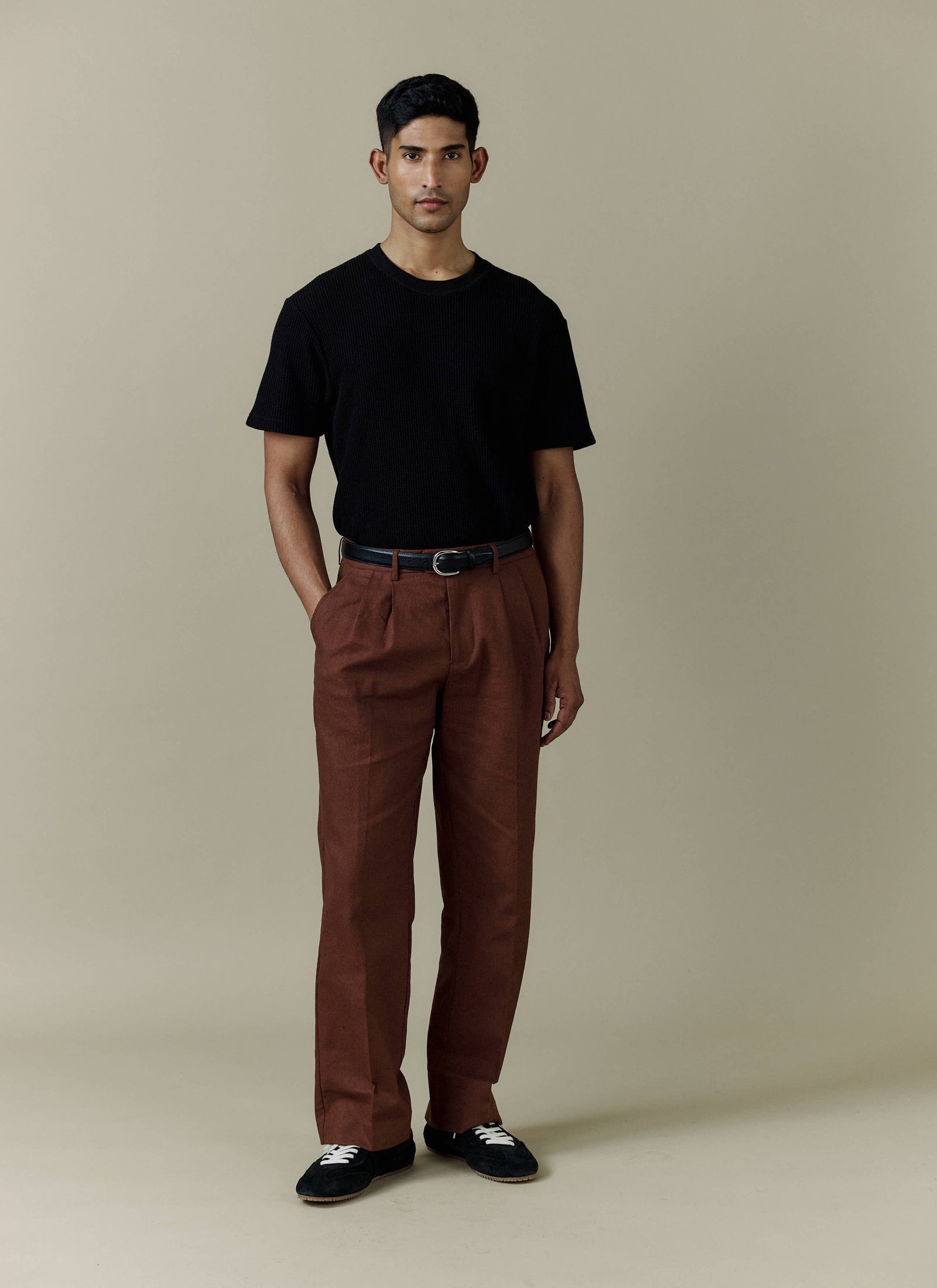Pleated Tailored Trousers Linen