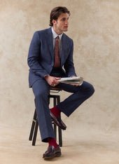 Tailored Linen Blazer | Navy