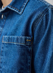 Heavyweight Overshirt Cotton Mid Wash Blue