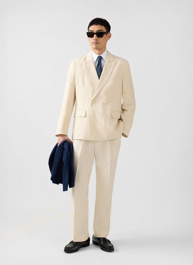 Clifton Double Breasted Blazer | Linen | Cream