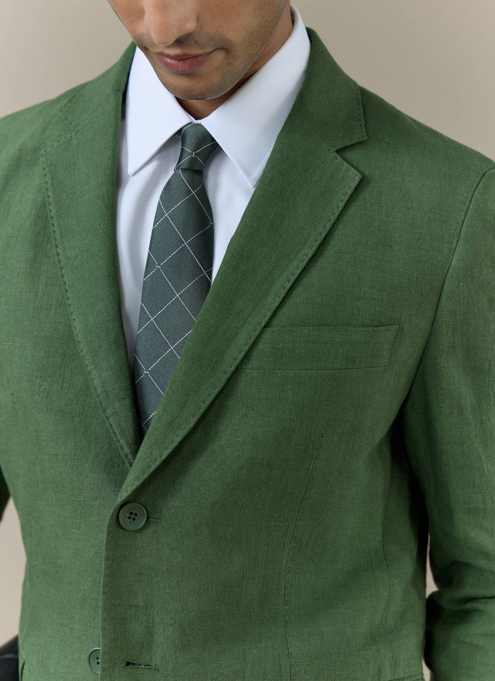 Window Pane Key Jacquard Tie Silk