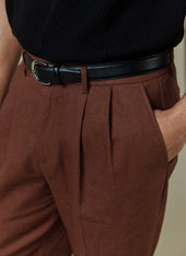 Pleated Tailored Trousers Linen