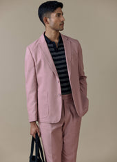 Tailored Blazer Linen Pink