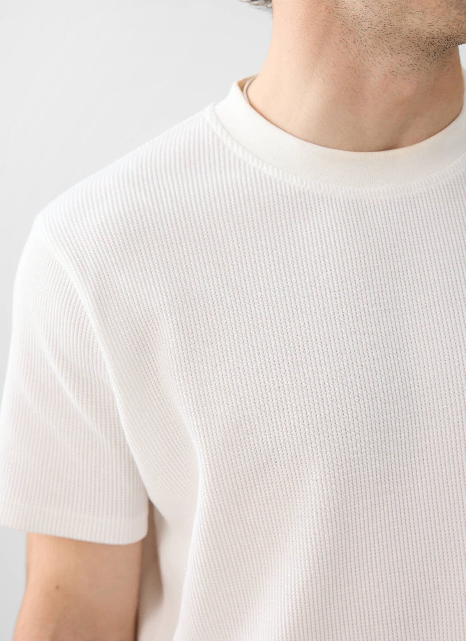Waffle Short Sleeve T Shirt Cotton