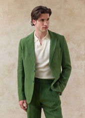 Tailored Linen Blazer | Suit Jacket | Forest