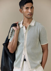 Dixon Knitted Shirt | Cotton | Cream