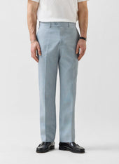 Tailored Linen Trousers | Light Blue