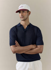 Laurence Knitted Polo Linen Lyocell Blend