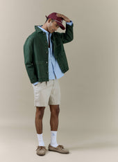 Striped Tailored Shorts Linen Blend