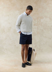 Ernie Waffle Long Sleeve T Shirt Organic Cotton Stripe