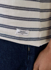 Arlo Raw Hem Breton T Shirt | Organic Cotton | White Stripe