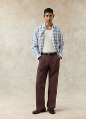 Lungo Herringbone Straight Trousers Cotton